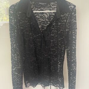 Generation Love Sheer Black Lace Blouse